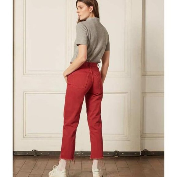 Boyish Tommy High Rise Jeans - Red - Size 28 - Picture 2 of 6